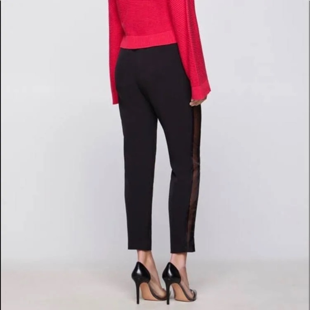 BCBGeneration Black Sheer Paneled Pull On Straight Pant, Size XS